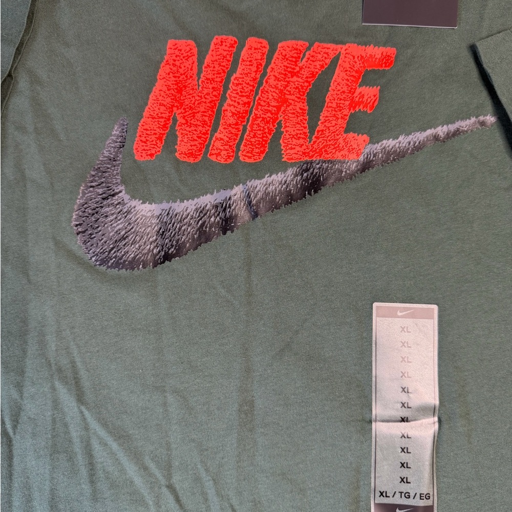 Nike Men's Olive Tee with Red Logo - Picture 2 of 7